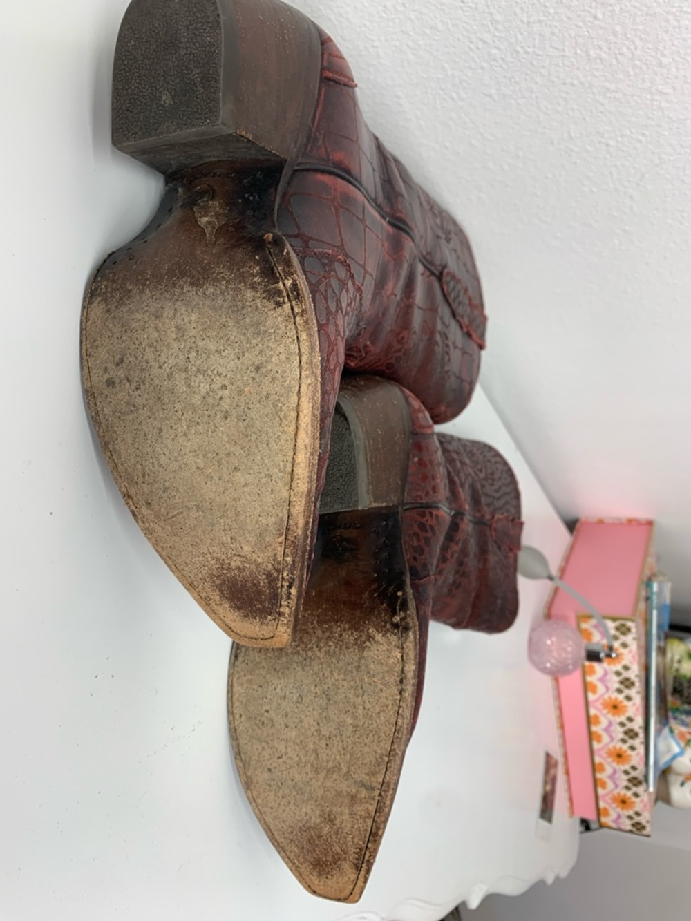 Ariat Catrina  Embossed Red Leather Western Boot - Picture 6 of 7